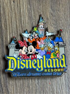 Disney Multicolor Castle & Classic Characters Enamel Lanyard Decal- Blue & Yello